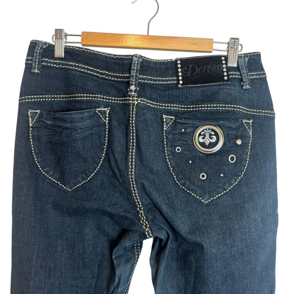 Dereon Women's Y2k Jeans Vintage Low Rise Size 11/12 Flare Leg